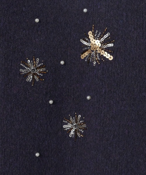 JEANASIS（ジーナシス）の「モチーフビーズカーディガン/629915