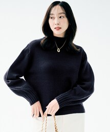 【洗える】スポンディッシュ ボトルネックニット