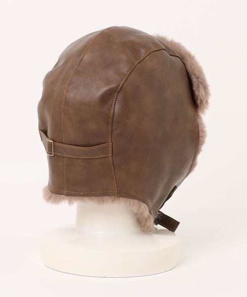 Figments（フィグメンツ）の「フェィクスエードフライトキャップ（キャップ・レディース・ブラック/ブラウン・FREE）」の3枚目の写真