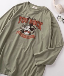 【71】【Disney/ディズニー】ミッキーマウス/ミニーマウス ロングスリーブTシャツ/レディース