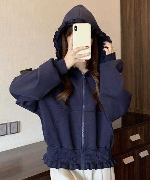セール】【春夏新作】フリルデザインジップパーカー（パーカー）｜LADY