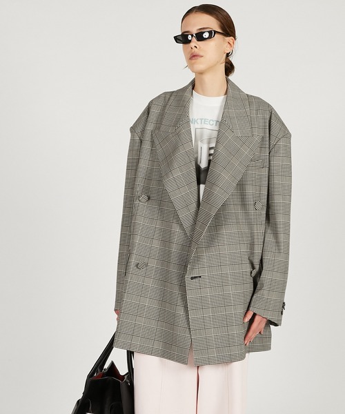 PRANK PROJECT（プランクプロジェクト）の「【2026Spring Pre-Order】オーバーフォルムジャケット / Oversized Jacket（テーラードジャケット・レディース・グレー/ブラック/マルチ・FREE）」の3枚目の写真