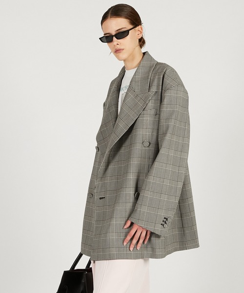 PRANK PROJECT（プランクプロジェクト）の「【2026Spring Pre-Order】オーバーフォルムジャケット / Oversized Jacket（テーラードジャケット・レディース・グレー/ブラック/マルチ・FREE）」の11枚目の写真