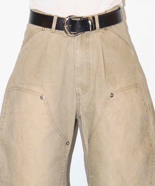 CONZ（コンズ）の「BASICKS×DUCK DOUBLE KNEE CURVED LEG PANTS（その他パンツ・メンズ・ブラック/ベージュ・3/1/2）」の10枚目の写真