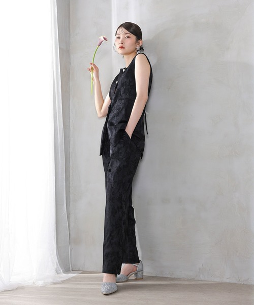 Kana（カナ）の「ジャガードジレ ストレートパンツ 2点セット パンツ