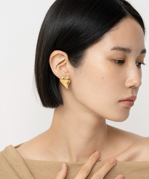 LAPUIS（ラピュイ）の「LAPUIS(ラピュイ) Heart leaf pierced earrings（ピアス（両耳用）・レディース・シルバー/ゴールド・FREE）」の8枚目の写真