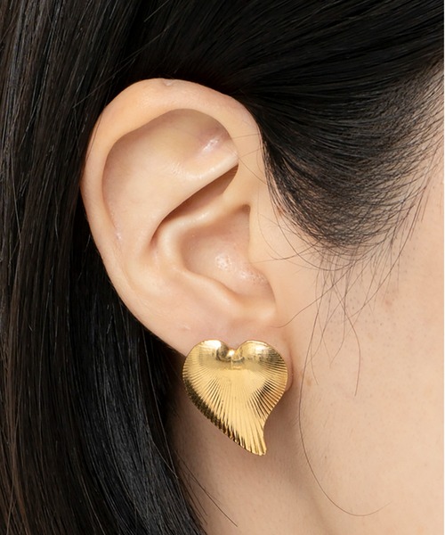 LAPUIS（ラピュイ）の「LAPUIS(ラピュイ) Heart leaf pierced earrings（ピアス（両耳用）・レディース・シルバー/ゴールド・FREE）」の12枚目の写真