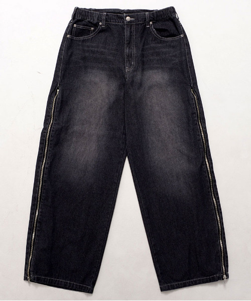 SILVER BULLET(シルバーバレット)の「『SILVER BULLET SELECT AP/シルバーバレットセレクト』ZIP TRICK バギーデニムパンツ(デニムパンツ・メンズ・ネイビー系/ブラック系2/ブラック・L/M)」の6枚目の写真