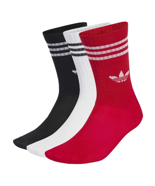 adidas アディダス K CREW SOCKS 3P ソックス JW0332 BETT/BLK/WHT