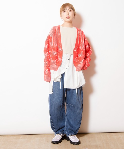 OSMOSIS(オズモーシス)の「ドローストリングシャツ切替プルオーバー(Tシャツ/カットソー・レディース・その他/ライトベージュ/ブラック・ONE SIZE)」の21枚目の写真