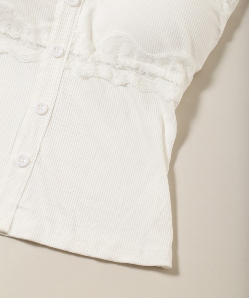 PHILLY(フィリー)の「《カップイン》ボタンデザインキャミソール(キャミソール・レディース・ホワイト/チャコールグレー・FREE)」の10枚目の写真