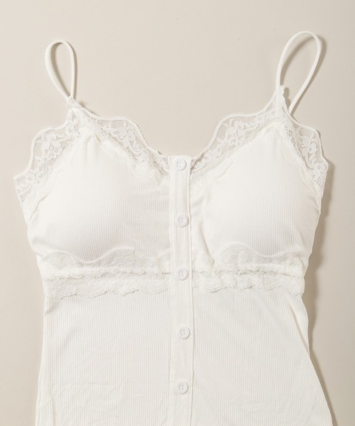 PHILLY(フィリー)の「《カップイン》ボタンデザインキャミソール(キャミソール・レディース・ホワイト/チャコールグレー・FREE)」の13枚目の写真