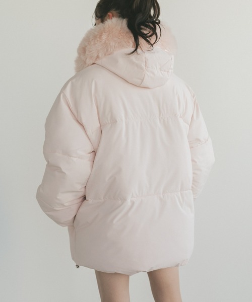VANNIE U(ヴァニーユー)の「ファーフード中綿コート/取り外し可能(ダウンジャケット/コート・レディース・ピンク/ホワイト・FREE)」の17枚目の写真