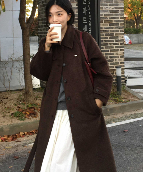 OURHOPE（アワーホープ）の「ブラシドヘアリーウールバルマカンコート - ブラウン（その他アウター・レディース・ブラウン・1(S)/2(M)）」の2枚目の写真