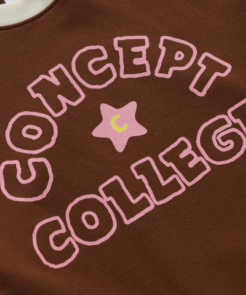 CONCEPTCOLLEGE（コンセプトカレッジ）の「ハンドロゴラグランスウェットシャツ_ブラウン/アイボリー [女性用]（スウェット・レディース・ブラウン・SMALL/MEDIUM）」の3枚目の写真