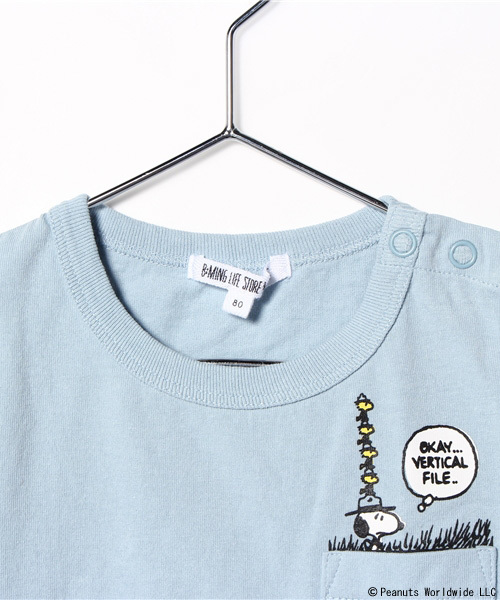B:MING by BEAMS（ビーミングバイビームス）の「ビーミング by ビームス / Peanuts ポケットＴシャツ 16SS（Tシャツ/カットソー・キッズ・サックスブルー/ホワイト・130/80/140/90/150/110/100/120）」の9枚目の写真