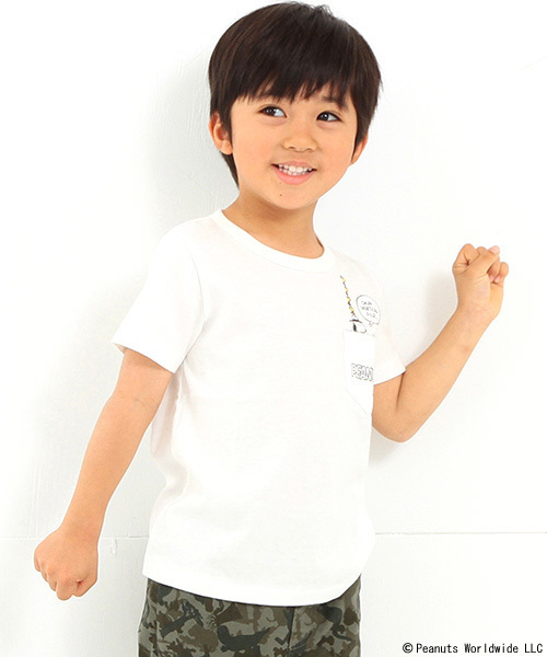 B:MING by BEAMS（ビーミングバイビームス）の「ビーミング by ビームス / Peanuts ポケットＴシャツ 16SS（Tシャツ/カットソー・キッズ・サックスブルー/ホワイト・130/80/140/90/150/110/100/120）」の6枚目の写真