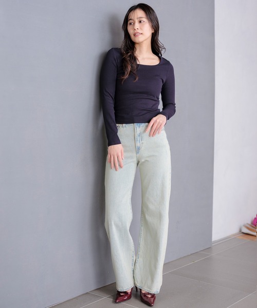 Levi's(リーバイス)の「Levi's/リーバイス エッセンシャル スクエアネック ロングスリーブ Tシャツ(Tシャツ/カットソー・レディース・ブラック・M/S/XS)」の10枚目の写真