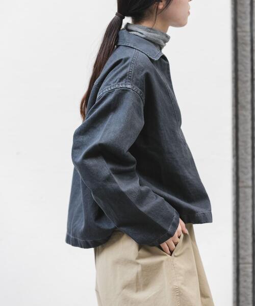 FORK&SPOON（フォークアンドスプーン）の「FORK&SPOON　ペーパーデニムスキッパーシャツ（シャツ/ブラウス・レディース・ブルー/ブラック・1）」の7枚目の写真