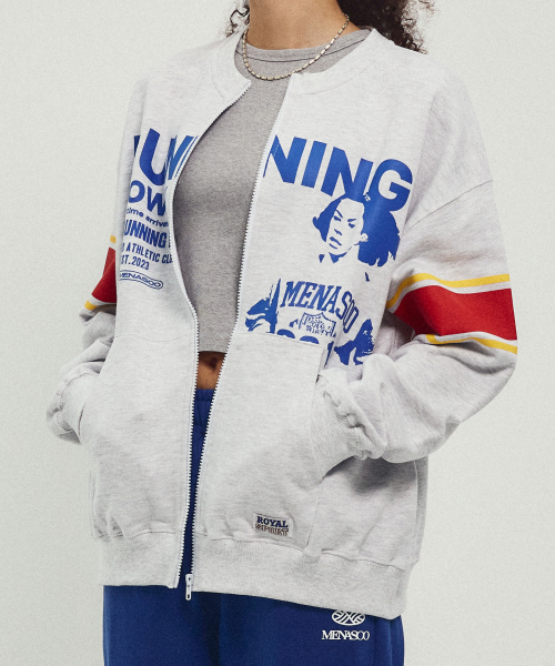 MENASOO(ミナス)の「Round Neck Running Zipup Cardigan_White Melange(カーディガン/ボレロ・レディース・ホワイト・F)」の6枚目の写真