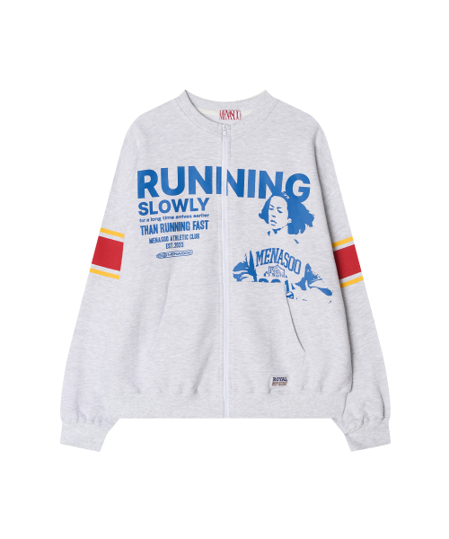 MENASOO(ミナス)の「Round Neck Running Zipup Cardigan_White Melange(カーディガン/ボレロ・レディース・ホワイト・F)」の8枚目の写真