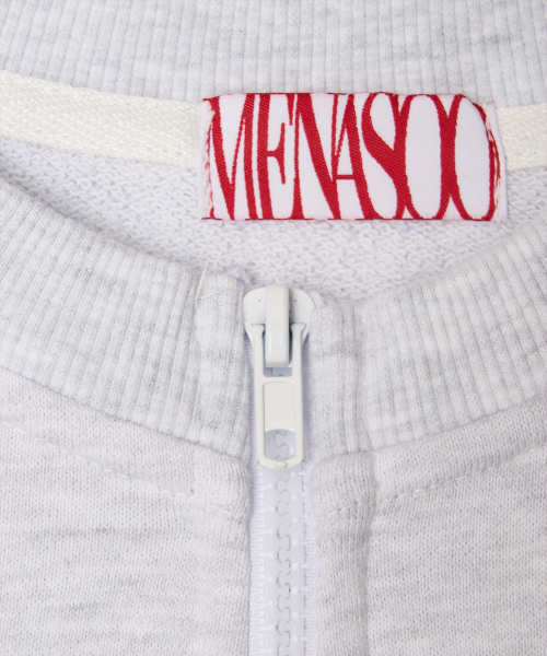 MENASOO(ミナス)の「Round Neck Running Zipup Cardigan_White Melange(カーディガン/ボレロ・レディース・ホワイト・F)」の12枚目の写真