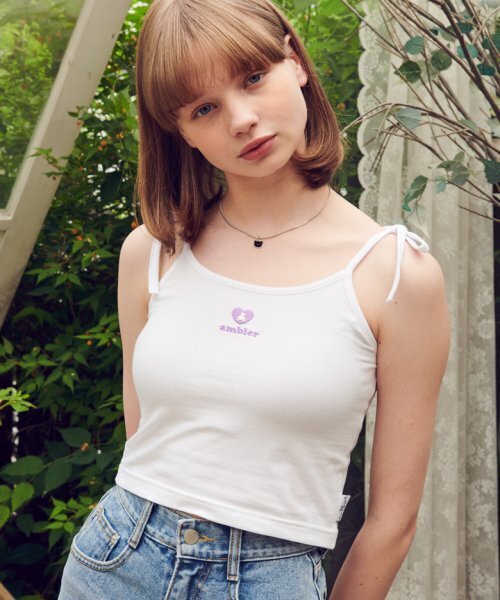 ambler(エムブラー)の「ラブベア リボンスリーブレストップ AN101 (ホワイト)(Tシャツ/カットソー・レディース・その他・FREE)」の1枚目の写真