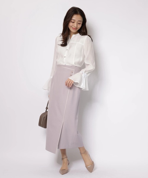 JUSGLITTY(ジャスグリッティー)の「ビスチェディテールシアーブラウス(シャツ/ブラウス・レディース・ブルー/オフホワイト・2/1)」の18枚目の写真