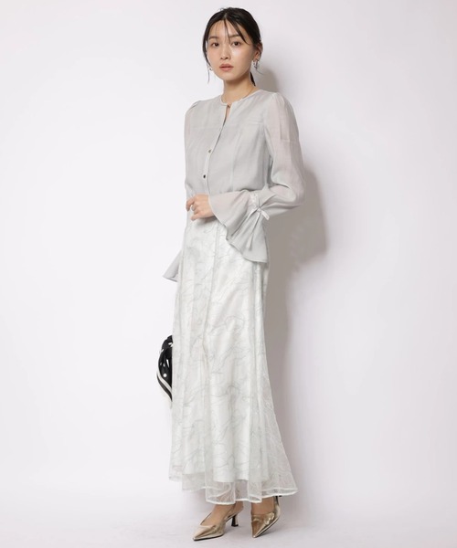 JUSGLITTY(ジャスグリッティー)の「ビスチェディテールシアーブラウス(シャツ/ブラウス・レディース・ブルー/オフホワイト・2/1)」の5枚目の写真