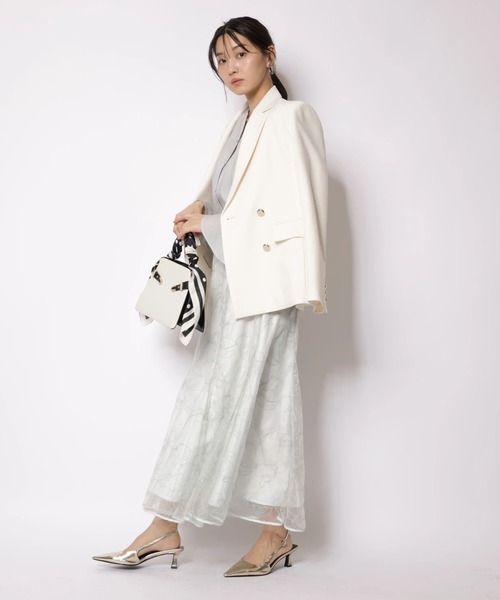 JUSGLITTY(ジャスグリッティー)の「ビスチェディテールシアーブラウス(シャツ/ブラウス・レディース・ブルー/オフホワイト・2/1)」の7枚目の写真