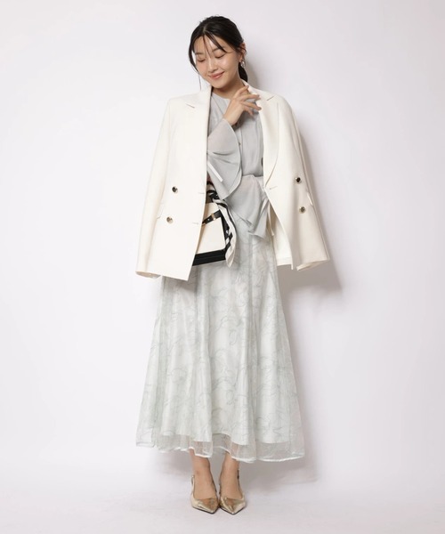 JUSGLITTY(ジャスグリッティー)の「ビスチェディテールシアーブラウス(シャツ/ブラウス・レディース・ブルー/オフホワイト・2/1)」の8枚目の写真