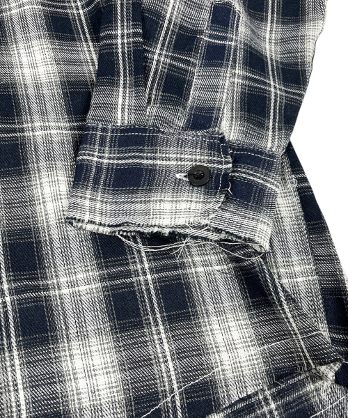 SK8ER ROCK(スケーターロック)の「Cross Cut-Off Tartan Check Hoodie Shirt ((Navy))(シャツ/ブラウス・メンズ・その他・ONE SIZE)」の5枚目の写真