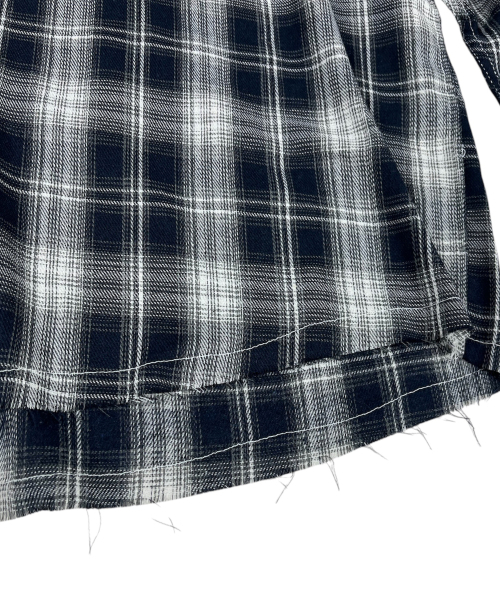 SK8ER ROCK(スケーターロック)の「Cross Cut-Off Tartan Check Hoodie Shirt ((Navy))(シャツ/ブラウス・メンズ・その他・ONE SIZE)」の7枚目の写真