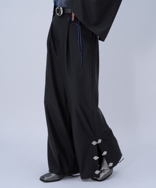 HARE（ハレ）の「チャイナカナグワイドパンツ(HARE)（その他パンツ・レディース・ブラック/ボルドー・FREE）」の2枚目の写真