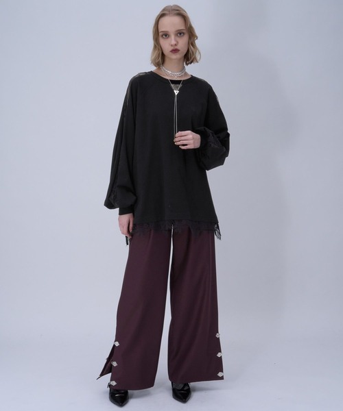 HARE（ハレ）の「チャイナカナグワイドパンツ(HARE)（その他パンツ・レディース・ブラック/ボルドー・FREE）」の8枚目の写真