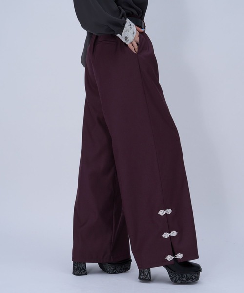 HARE（ハレ）の「チャイナカナグワイドパンツ(HARE)（その他パンツ・レディース・ブラック/ボルドー・FREE）」の9枚目の写真