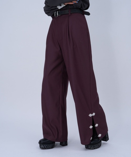 HARE（ハレ）の「チャイナカナグワイドパンツ(HARE)（その他パンツ・レディース・ブラック/ボルドー・FREE）」の10枚目の写真