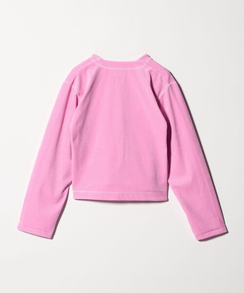 6（ロク）の「＜6(ROKU)＞ベロア カラー カーディガン（カーディガン/ボレロ・レディース・ピンク/ライム・FREE）」の5枚目の写真