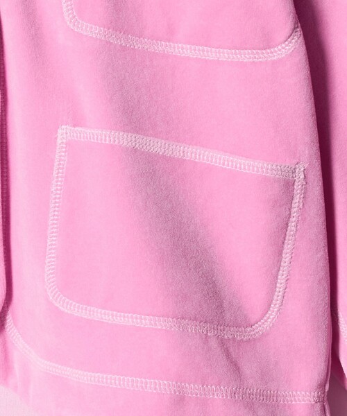 6（ロク）の「＜6(ROKU)＞ベロア カラー カーディガン（カーディガン/ボレロ・レディース・ピンク/ライム・FREE）」の9枚目の写真