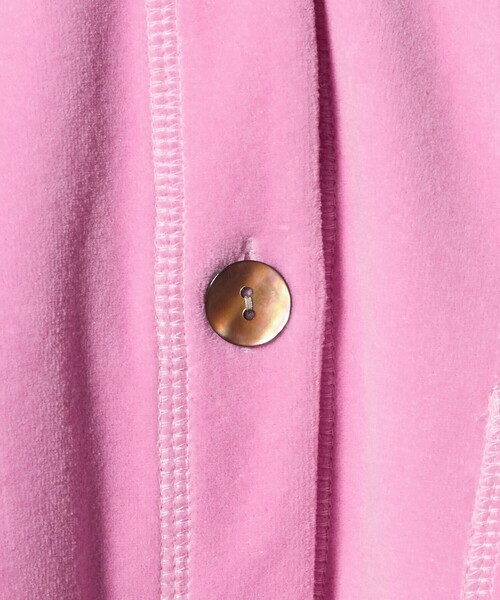 6（ロク）の「＜6(ROKU)＞ベロア カラー カーディガン（カーディガン/ボレロ・レディース・ピンク/ライム・FREE）」の11枚目の写真