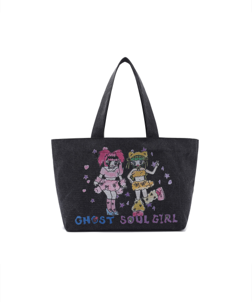 [X SOULPUSSSY CAT]GHOSTSOULGIRL TOTE BAG_BLACK(NG2EFUAB50D)