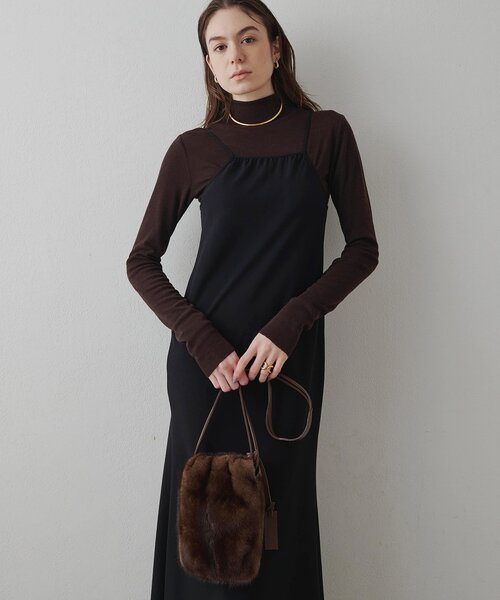 Drawing Numbers（ドローイング ナンバーズ）の「【Drawing Numbers】ジョーゼットホルターワンピース（ワンピース・レディース・ベージュ/ブラック・38）」の4枚目の写真