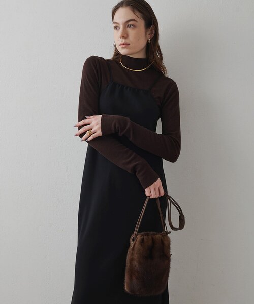 Drawing Numbers（ドローイング ナンバーズ）の「【Drawing Numbers】ジョーゼットホルターワンピース（ワンピース・レディース・ベージュ/ブラック・38）」の9枚目の写真