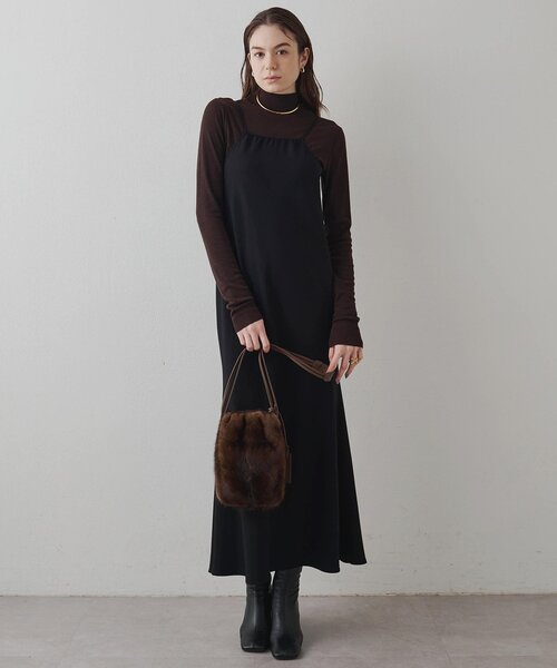 Drawing Numbers（ドローイング ナンバーズ）の「【Drawing Numbers】ジョーゼットホルターワンピース（ワンピース・レディース・ベージュ/ブラック・38）」の8枚目の写真