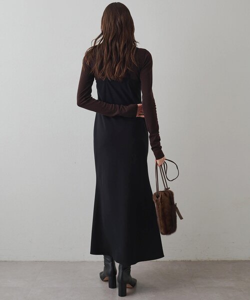 Drawing Numbers（ドローイング ナンバーズ）の「【Drawing Numbers】ジョーゼットホルターワンピース（ワンピース・レディース・ベージュ/ブラック・38）」の6枚目の写真