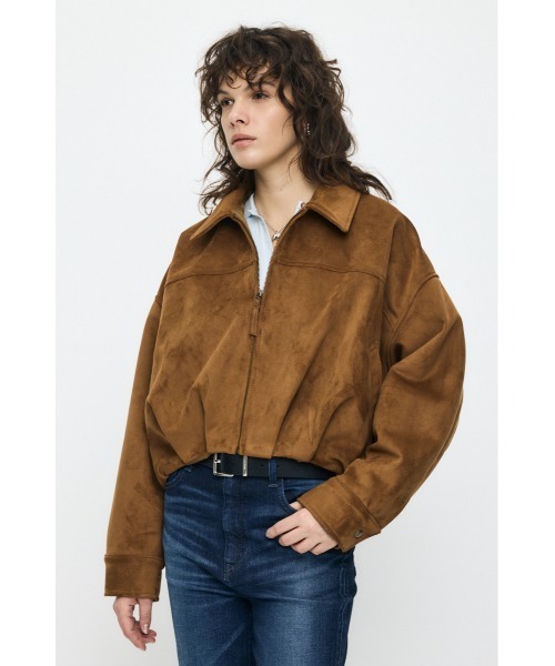 MOUSSY(マウジー)の「GATHER HEM ジャケット(ブルゾン・レディース・ブラック/ブラウン・FREE)」の2枚目の写真
