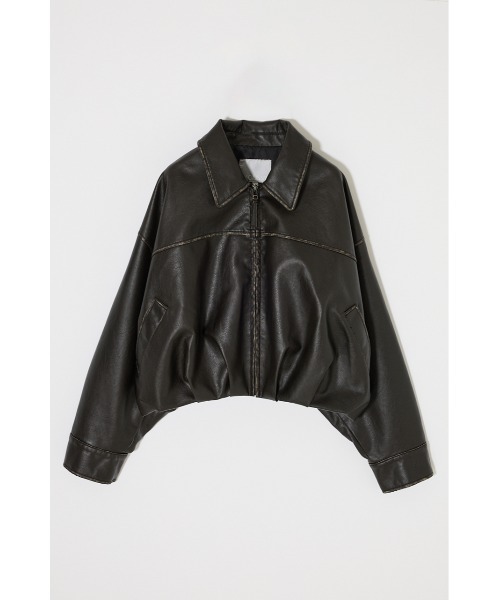 MOUSSY(マウジー)の「GATHER HEM ジャケット(ブルゾン・レディース・ブラック/ブラウン・FREE)」の3枚目の写真