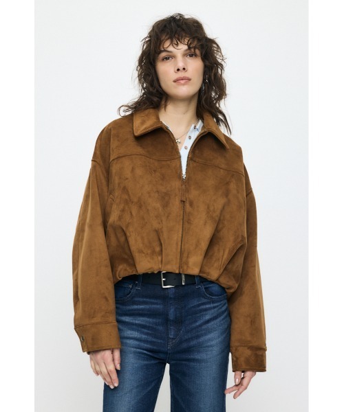 MOUSSY(マウジー)の「GATHER HEM ジャケット(ブルゾン・レディース・ブラック/ブラウン・FREE)」の8枚目の写真