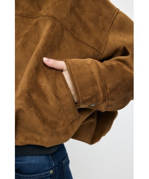 MOUSSY(マウジー)の「GATHER HEM ジャケット(ブルゾン・レディース・ブラック/ブラウン・FREE)」の12枚目の写真