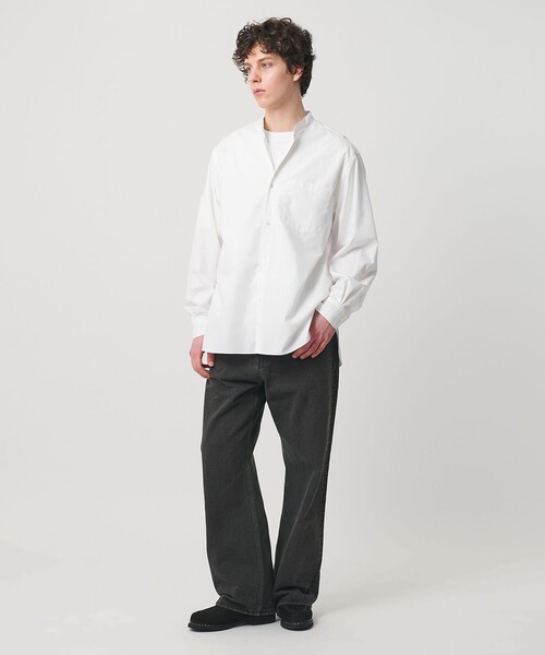UNITED ARROWS(ユナイテッドアローズ)の「カリビアーナミルズ ポプリン バンドカラーシャツ(シャツ/ブラウス・メンズ・ダークブラウン/ホワイト/ライトピンク/ロイヤルブルー・S/XL/M/L)」の9枚目の写真